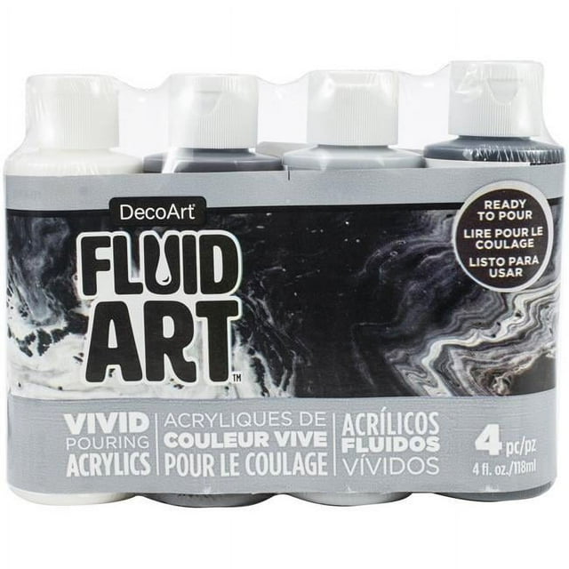 Deco Art DASK541 FluidArt Paint Pouring Value Pack - Neutral - Pack of 4