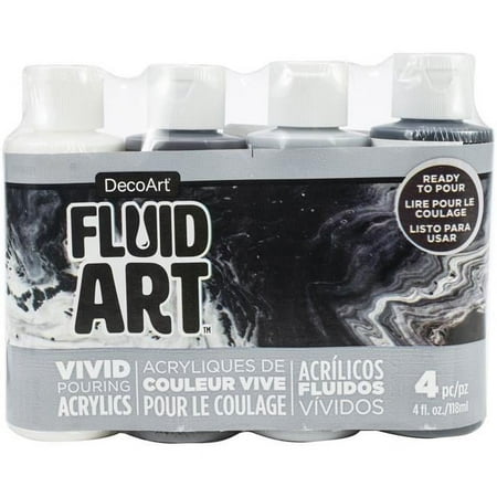 UPC: 0766218120106 | Deco Art DASK541 FluidArt Paint Pouring Value Pack – Neutral – Pack of 4