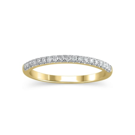 1/5 Carat T.W. (I2 clarity, H-I color) Brilliance Fine Jewelry Diamond Wedding Band in 10kt Yellow Gold, Size 8