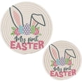 thumbnail image 7 of SKYSONIC Bunny Ears Eggs Pot Holders Trivets, 2 Pcs Heat Resistant Trivets,Happy Easter Cotton Thread Weave Mats for Hot Pads Pans Pot Bowl Teapot for Kitchen Decor, 7 of 7