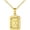 c. O Chain-Gold, variant on Initial Necklace, Gold/Platinum Plated A-Z 26 Letters Pendant Necklace for Women Men, Large Capital Monogram Retangle Tag Necklace, Resizable Chain 20"-22"