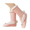 thumbnail image 4 of AMITOFO Womens Fuzzy Warm Sherpa Slipper Socks Cute 3D Cartoon Rabbit Fleece Lined Sleeping Mid Calf Socks For Ladies Girls Winter Christmas Gifts, 4 of 8