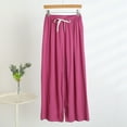 thumbnail image 2 of biudgviw Pajama Pants for Women Soft Wide Leg Sleep Pants Sleepwear Tie Knot Cute Pj Bottoms Elastic Waisted Lounge Palazzo Trousesr, 2 of 3