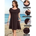 thumbnail image 2 of Traje de baño con capucha LARACE para mujer, talla grande, color café 2X, 2 of 6