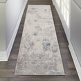 thumbnail image 2 of Nourison Sleek Textures 2'2" x 7'6" (8' Runner) Ivory/Grey Area Rug Distressed Abstract by Nourison, 2 of 7
