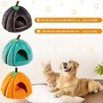 thumbnail image 2 of Cat Cave Bed,Cat Tent with Removable Cushion Peacock Blue S, 2 of 5