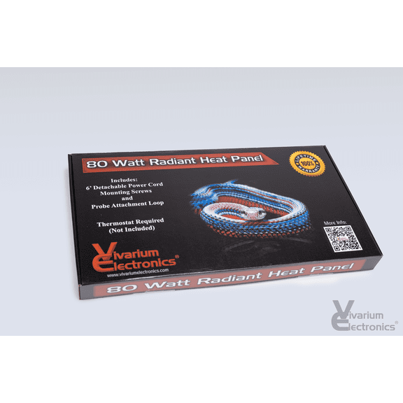 Vivarium Electronics Radiant 80 Watt Heat Panel with 6' Detachable Power Cord, Mounting Screws, and Probe Loop
