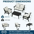 thumbnail image 6 of FOOWIN 7-Piece Patio Furniture Set, HDPE Outdoor Conversation Set with 5 Seating & Cushions, Perfect Patio Sofa Set for Garden, Porch, Backyard, Black Frame with Beige Cushion, 6 of 7