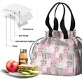 thumbnail image 4 of Pioneer Flower Floral Print Pattern Drawstring Lunch Bag Women - Drawstring Lunch Bag Insulated for Work Office - Stain-Resistant Large Lunchbags for Women with Multi-Pockets, 4 of 6