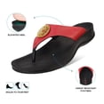 thumbnail image 4 of AEROTHOTIC Arch Supportive Strappy Orthotic Comfortable Flip Flops Cushion Soft Toe Post Non-Slip Summer Casual Travel Walking Thong Sandals Women Beach Essentials, 4 of 6