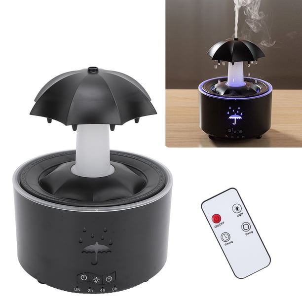 Humidificador De Paraguas De Lluvia, 300 Ml Humidificador De Difusor De Aceite Esencial Pequeño Con Luces De Estado De Ánimo De 7 Colores, 4 Temporizadores Y Control Remoto