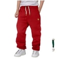 thumbnail image 2 of Tranfacy Boys Kids Summer Solid Full Length Trousers Pocket Drawstring Cuff Loose Sport Pants, 2 of 4