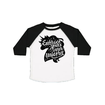 

Inktastic Embrace Your Inner Unicorn with Silhouette in Black Grunge Gift Toddler Boy or Toddler Girl T-Shirt