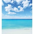 thumbnail image 3 of Ocean Duvet Cover Set, Surreal Tropical Seascape with Dreamy Sea and Sky Paradise Coast Hawaiian Art, Decorative 3 Piece Bedding Set with 2 Pillow Shams, Calking Size, Turquoise White, by Ambesonne, 3 of 3