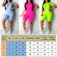 thumbnail image 3 of Lamuusaa Women, Solid Color Short Sleeve Round Neck Slim Top, High Waist Elastic Band Short Pants, 3 of 8