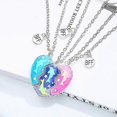 thumbnail image 3 of 3 Pcs/set Best Friends Dolphin Necklace Split Heart Puzzle Pendant Necklace For Women Girl, 3 of 4
