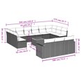 thumbnail image 2 of vidaXL 14 Piece Patio Sofa Set with Cushions Gray Poly Rattan, 2 of 4