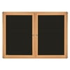 2-Door Ovation Wood Look Felt Letter Board, 3' x 5' Frame Finish: Maple, Color: Chrome