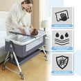 thumbnail image 4 of SLLINGLUO Baby Bassinet with Wheels, 5-Level Height Adjustable Folding Bedside Crib, Light Gray, 4 of 8
