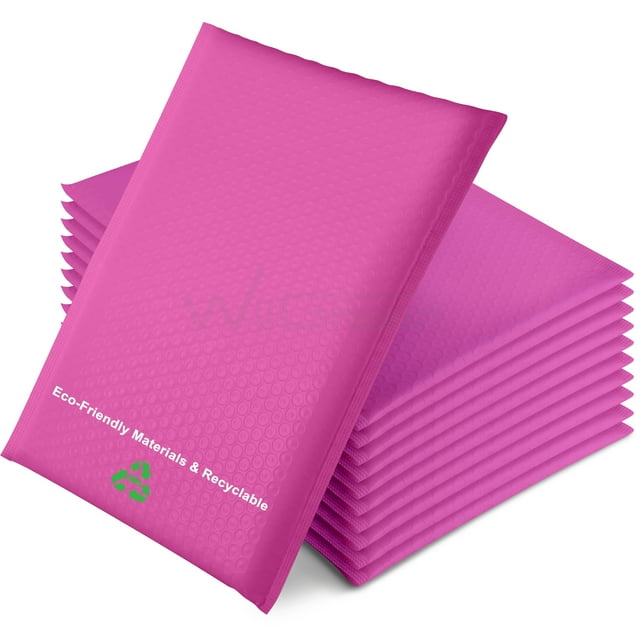 WiiGreen #2 200 PCS 9x11 Inch Poly Bubble Mailers, Padded Envelopes Bags with Peel and Seal for Gift, Packing and Shipping, Keep Safe and Protected, Pink (Usable Size: 8x11 Inch)