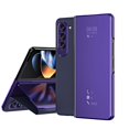 thumbnail image 2 of Compatible with Samsung Galaxy Z Fold 5 Case Clear View Window Electroplate Plating Flip Folding Stand Scratchproof Full Body Protective Flip Slim Rugged Anti-fall Phone Case,Purple, 2 of 8