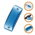 thumbnail image 1 of OULII Portable Blue Harmonica for Adults Beginner 7 Hole Mouth Harp Musical Instrument, 1 of 8