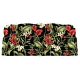thumbnail image 5 of Jordan Manufacturing 44" x 18" Capulet Rojo Black Floral and Killian Rojo Multicolor Stripe Reversible Rectangular Tufted Contoured Outdoor Wicker Settee Bench Cushion, 5 of 12