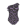 thumbnail image 5 of Wukai Bat Purple Chic One Shoulder Swimwear with Ruffle Design and Tummy Control Skirt: Fashionable, Supportive, Comfortable for Beach-XX-Large, 5 of 7