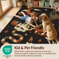 thumbnail image 4 of Design&I 3'x5' Washable Area Rug Low Profile & Durable Daily Traffic Ready Black Orange Halloween Themed Decorative Design Featuring Ghosts, Pumpkins, and Mystical for Home Office, Hallway, 4 of 7
