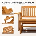 thumbnail image 4 of Ktaxon 2-Person Glider Chair, Vertical Slat Back, 48in Wood Patio Furniture, Teak, 4 of 9