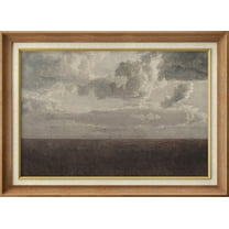 IDEA4WALL Premium Frame Wall Art Pastel Storm Cloud Landscape Print Impressionism Nature Wilderness Farmhouse/Country Wall Decor Rustic Famous Fine Art for Bedroom, Office - 26"x36" Natural