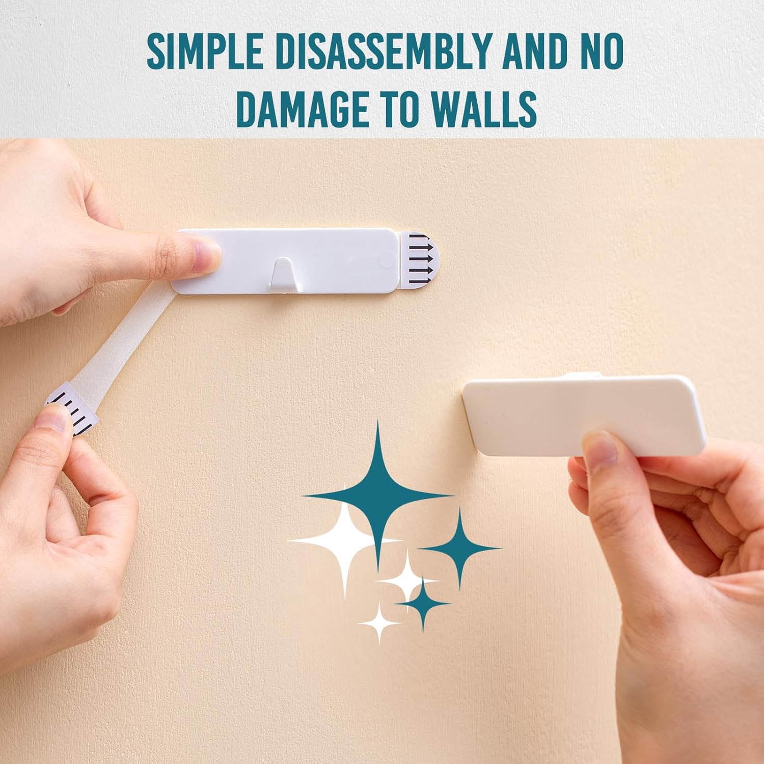 Picture Hangers, Adhesive Hanging Hooks Without Nails, No Damage Sawtooth Hangers for Wall