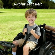 Hikiddo 24 Volt Ride on Toys, Kids Electric Ride On Tractor with Trailer -Black