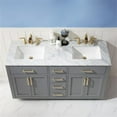 thumbnail image 3 of Ivy 60" Marble Countertop Double Vanity w/o Mirror Gray, 3 of 8