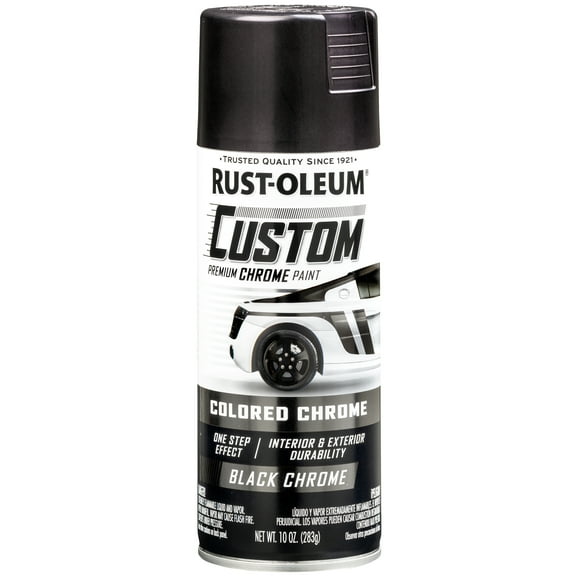 Black, Rust-Oleum Automotive Custom Chrome Gloss Spray Paint-343346, 10 Oz