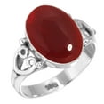 thumbnail image 1 of 925 Silver Ring For Women - Men Red Garnet Quartz Stone Silver Ring Size 13 January Birthstone Costume Silver Ring Size 13 Gift For Girl Friend On Easter 925 Gemstone Silver Jewelry, 1 of 5