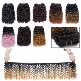 S Noilite 8 Inch Weave Hair Extension Afro Kinky Curly Weft Hair