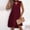 *Wine, variant on ClodeEU Women's Choker V-Neck Sleeveless Dress with Asymmetric Hem ,Casual Loose Fit Solid Color Dress Orange,Women's Plus L