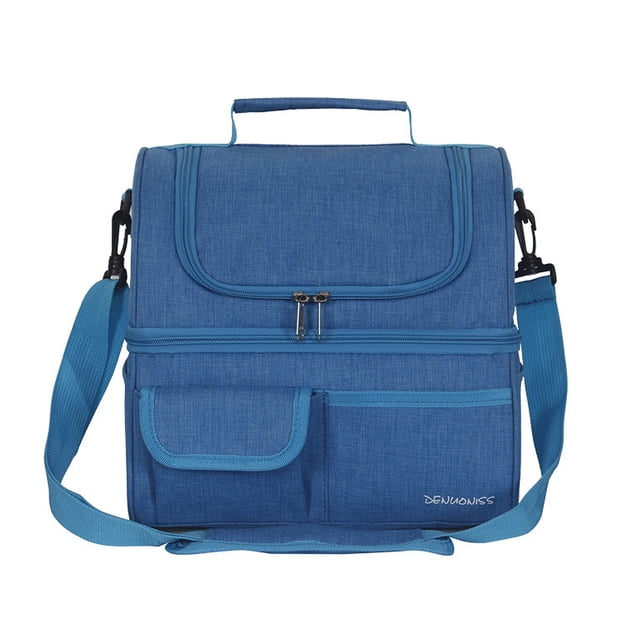 Bolsa de aislamiento Irfora Bolsa térmica con aislamiento de doble compartimento, impermeable, a prueba de fugas, con correa para el hombro, para Picnic, playa, viajes, trabajo, oficina Irfora Bolsa de aislamiento