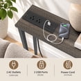 thumbnail image 2 of Ktaxon 2 Pack 78.7" Narrow Console Sofa Table with Charging, Long Couch Table Metal Frame with 4.9ft Extension Cord, Gray Oak, 2 of 8
