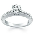 thumbnail image 1 of 14k White Gold Diamond Micro Prong Cathedral Engagement Ring Size 5, 1 of 4