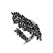 thumbnail image 3 of Women Black Cluster Cubic Zirconia Punk Statement Rings, 3 of 4