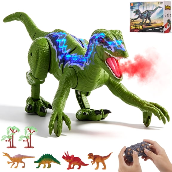 Zacro Remote Control Dinosaur Toys for Kids, Big T-Rex Dinosaur Toy with Spray, Light and Realistic Roar Sound, Walking Dinosaur Toy for Toddlers Boys Girls 3-8 Year Old