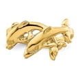 thumbnail image 5 of Solid 14k Yellow Gold Double Dolphins Swimming Ring Band Size 8.5, 5 of 6