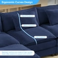 thumbnail image 5 of CECER 156'' U Shaped Sectional Sofa with Movable Ottomans, Chenille Modular Cloud Couch Sectionals, Deep Seat Couches for Living Room - Blue, 5 of 10