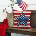 thumbnail image 2 of 4th of July Pillow Covers 18x18 inch Set of 2 Blue Big Stars Decor Red White Stripe Throw Pillow Cover Independence Day Decorative Cushion Cases for Home Sofa Couch Chair Living Room 112E, 2 of 6