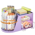 thumbnail image 1 of Organizador de escritorio Marbrasse con 2 cajones que giran 360°, color morado, 1 of 7