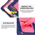thumbnail image 6 of Hoibon for KADYBE D106 / MEIZE D106 Android 14 Tablet Shockproof Case with Shoulder Strap Kiskctand Kids Friendly Case For VOZIZOV D106 Android 14 / FEONAL 10.1 inch 2024 Tablet - NavyPink, 6 of 7