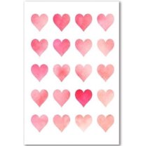 Valentine's Day Wall Art Print Pink Heart Love Poster Sweet Watercolor Canvas Art Painting for Valentine's Day Wedding Home Room Gallery Decor (B,16x24inch Unframe)