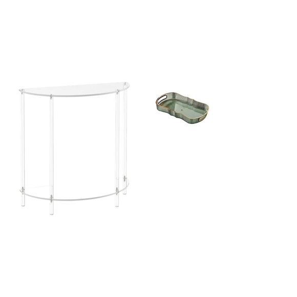 Mesita de noche de acrílico,Mesa auxiliar de acrílico transparente Mesa auxiliar transparente en capas,Mesa pequeña de acrílico,mesita de noche pequeña,compacta,Bandeja de